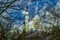 Illustration Neuschwanstein Castle. New Swanstone Castle. Fairytale palace Royalty Free Stock Photo