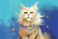 Illustration of a cat with colorful smoke. Royalty Free Stock Photo