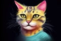 Illustration of a cat with colorful smoke. Royalty Free Stock Photo