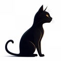Illustration of A cat silhouette with pointed ears. isolated Royalty Free Stock Photo