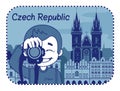 Illustration with catedral in Czech Republic