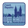 Illustration with catedral in Czech Republic