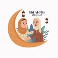 illustration of celebrating Eid al-Fitr