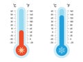 Illustration Of Celsius And Fahrenheit Thermometers Royalty Free Stock Photo