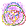 illustration of celtic knot in pencil and watercolor