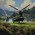 Illustration, CH-47 Cargo Helicopter, \