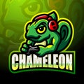 Chameleon esport logo mascot design Royalty Free Stock Photo