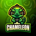 Chameleon esport logo mascot design Royalty Free Stock Photo