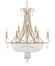 chandelier with crystal pendants on a white background