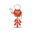 Illustration character chef chinese firecracker cartoon shape Royalty Free Stock Photo