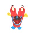 Cartoon character monster letter V Royalty Free Stock Photo