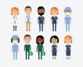 Illustration Of Characters Depicting Medical Occupations Royalty Free Stock Photo