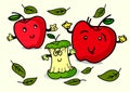 Illustration of Cheerful Cartoon Apple character Royalty Free Stock Photo