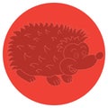 Illustration of a cheerful hedgehog