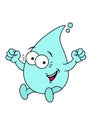 Water Drop Happy Cartoon Character