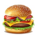 illustration with cheeseburger isolated on white background 2 Royalty Free Stock Photo