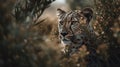 Illustration of a cheetah stalking its prey with its flock Royalty Free Stock Photo