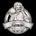 Illustration chef catering vintage logo