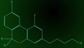 Illustration chemical formula of the cannabinol molecule