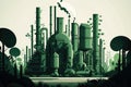 illustration of a Chemical Plant with a Green Environment