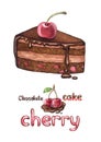 Illustration of cherry cake Royalty Free Stock Photo