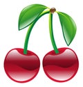 Illustration of cherry fruit icon clipart Royalty Free Stock Photo