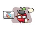 Illustration of cherry mascot as a dietitian