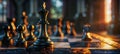 illustration of a chess game in cinematic style Royalty Free Stock Photo