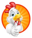 Chicken Cartoon Character Giving Thumbs Up