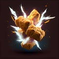 Illustration - chicken nuggets with lightning bolts