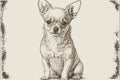 Pencil style drawing of a Chihuhua dog Royalty Free Stock Photo