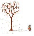 Illustration for Children: The Hungry Rabbits Can't Wait to Eat The Carrots Grow on the Tree.