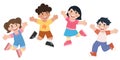 Illustration of children jumping high feeling happy Royalty Free Stock Photo