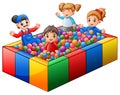 Children playing on colorful balls pool Royalty Free Stock Photo