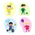 Illustration of children playing sports Royalty Free Stock Photo