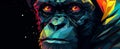 illustration chimpanzee cubisme design hautement detail detail cover,generated with AI.