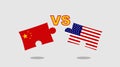 Illustration of China`s trade competition with America