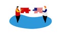 Illustration of China`s trade competition with America