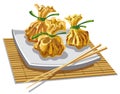 Illustration of chineese dumplings