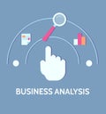 Illustration of the choice of a business analysis tool in the form of a semicircle. Data analysis.