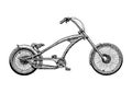 Illustration of chopper bicycle