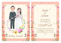 Couple on Indian Wedding invitation template background Royalty Free Stock Photo