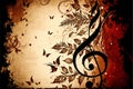 Christmas background decorated with music notes, abstract background Royalty Free Stock Photo