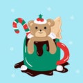 TeddyBear-in-cup-coffee Royalty Free Stock Photo