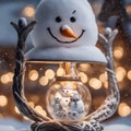 Illustration, Christmas lantern in the form of a snowman