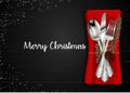 Christmas meal table setting background Royalty Free Stock Photo