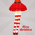 Christmas striped socks legs woman