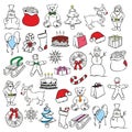 Illustration of christmass items Royalty Free Stock Photo