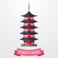 Chureito Pagoda icon on white background