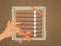 Cigars in the box Royalty Free Stock Photo